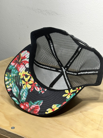 The People UpStairs Trucker - Black/White Floral